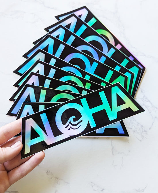 ALOHA Holographic Waves Sticker
