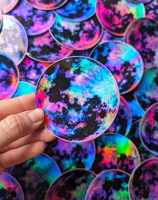 Holographic Full Moon Vibrant Sticker