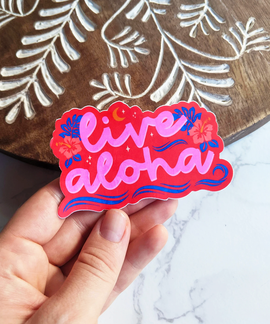 Live Aloha Hibiscus Sticker