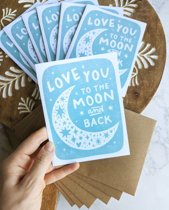 Eco-Friendly Moon Greeting Cards for Loved Ones