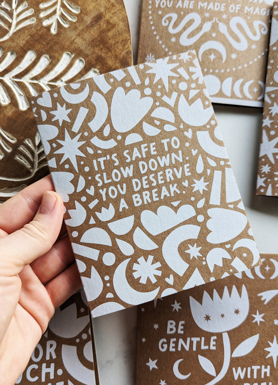 "You Deserve a Break" Eco-Friendly Kraft Greeting Cards