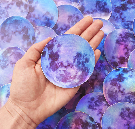 Holographic Full Moon Sticker