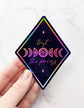 Holographic "Trust the Process" Moon Phase Sticker