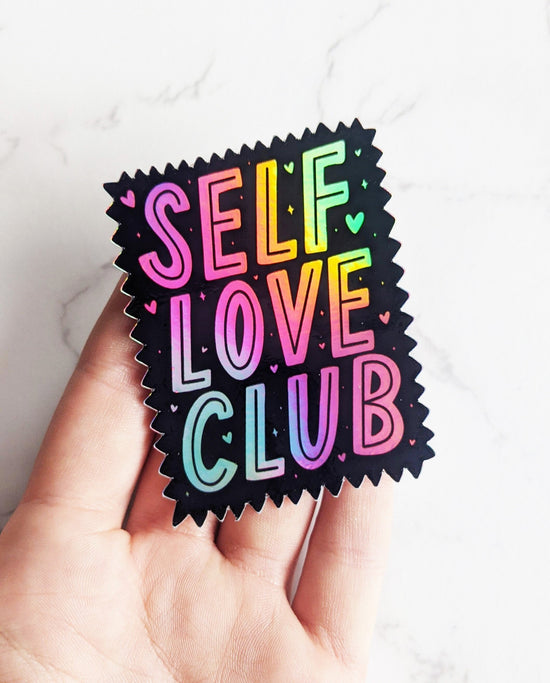 "Self Love Club" Holographic Vinyl Sticker