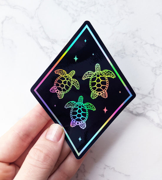 Celestial Turtles Holographic Vinyl Sticker
