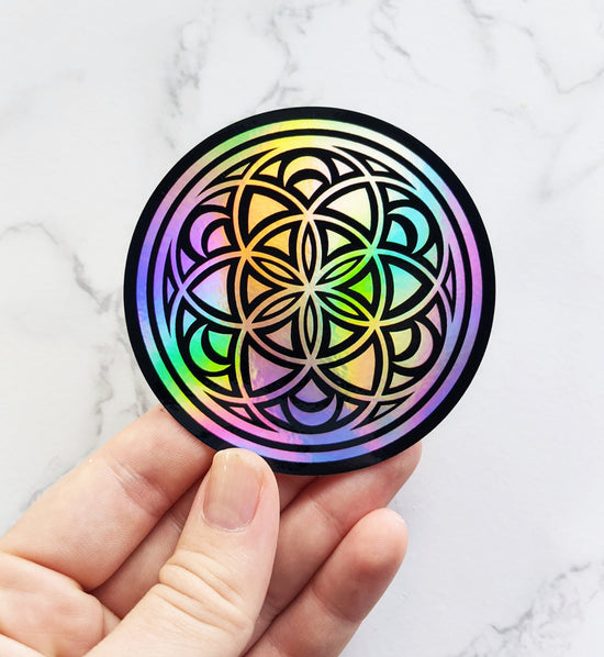 Sacred Geometry Seed of Life Holographic Vinyl Sticker