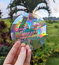 "You are worthy of beautiful, wonderful, magical things" Rainbow Suncatcher Sticker