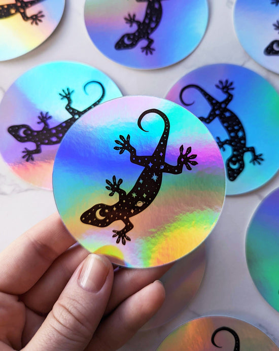 Celestial Gecko Holographic Sticker
