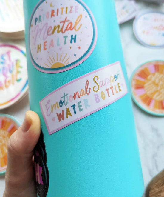 Pastel Vinyl Emotional Support Water Bottle Sticker