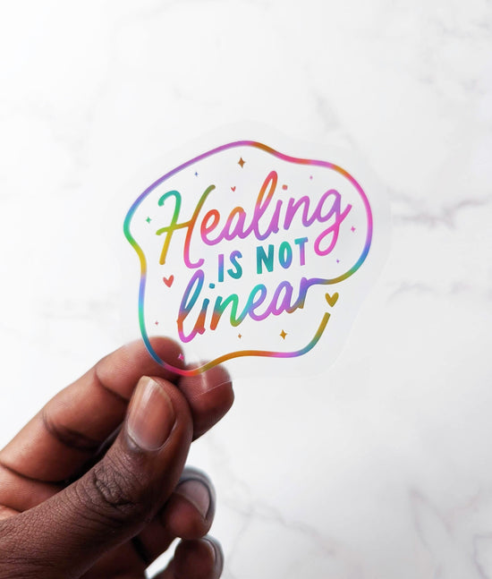 "Healing is not Linear" Clear Vinyl Sticker