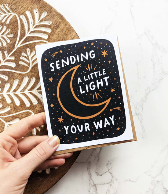 "Sending a little light your way" 100% Recycled Paper Greeting Cards