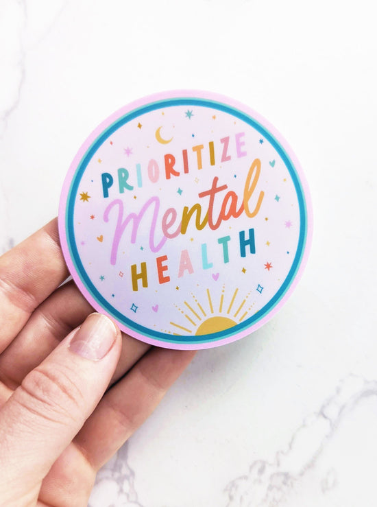 Pastel Vinyl Prioritize Mental Health Sticker