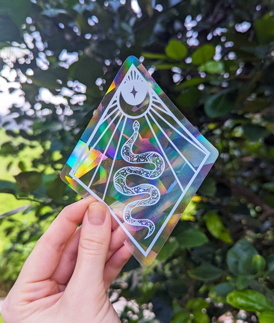 Moon, Sun & Snake Diamond Suncatcher Sticker