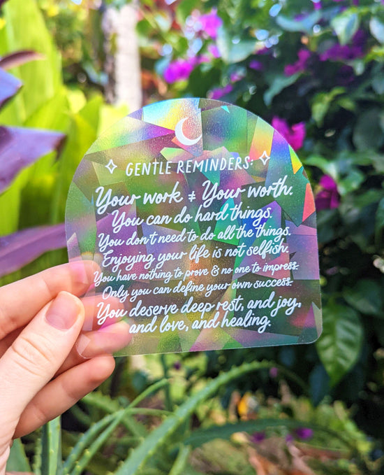 Gentle Reminders Rainbow Suncatcher Sticker