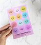 Vinyl Waterproof Pastel Rainbow Mini Smile Stickers 1"