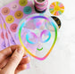 Cute Alien Rainbow Suncatcher Sticker