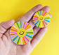Smiling Sun Button Pin 1.5"