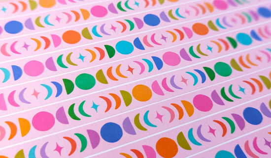 Colorful Moon Washi Tape for Journaling