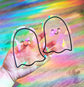 Cute Kawaii Ghost Suncatcher Rainbow Prism Window Sticker
