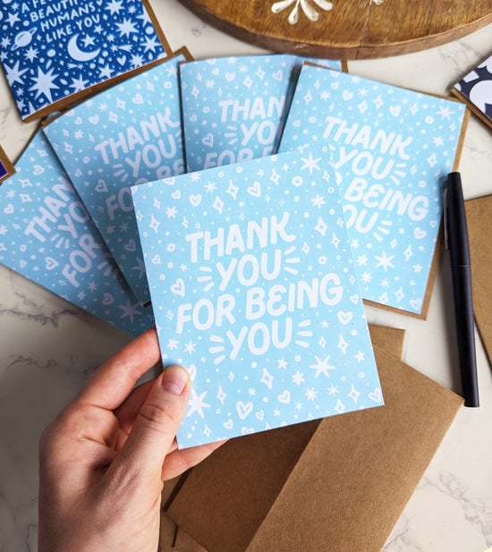 100% Recycled "Thank You for being you" Cards