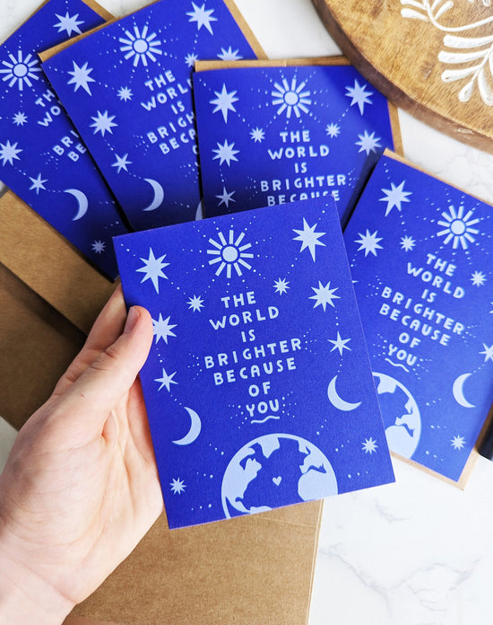 "The world is brighter..." Eco-Friendly Cards