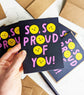 "So, so proud of you" Recycled Congrats Greeting Cards