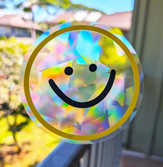 Cute Smiling Face Rainbow Suncatcher Sticker