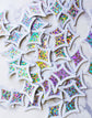 Mini Glitter Sparkle Star Stickers, Rainbow Holographic