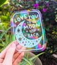 Moon & Back Rainbow Suncatcher Sticker