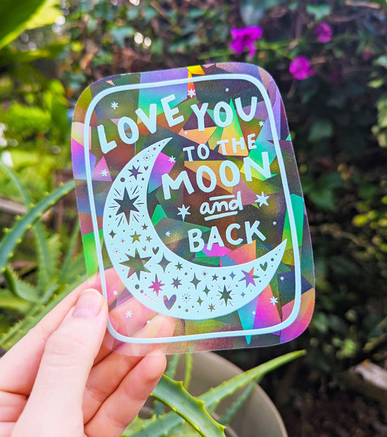 Rainbow Suncatcher Moon Sticker for Loved Ones