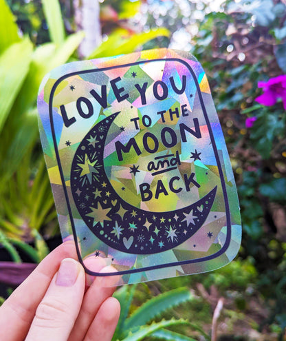 Rainbow Suncatcher Moon Sticker for Loved Ones