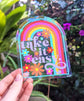 "Take it Easy" Retro Rainbow Suncatcher Sticker